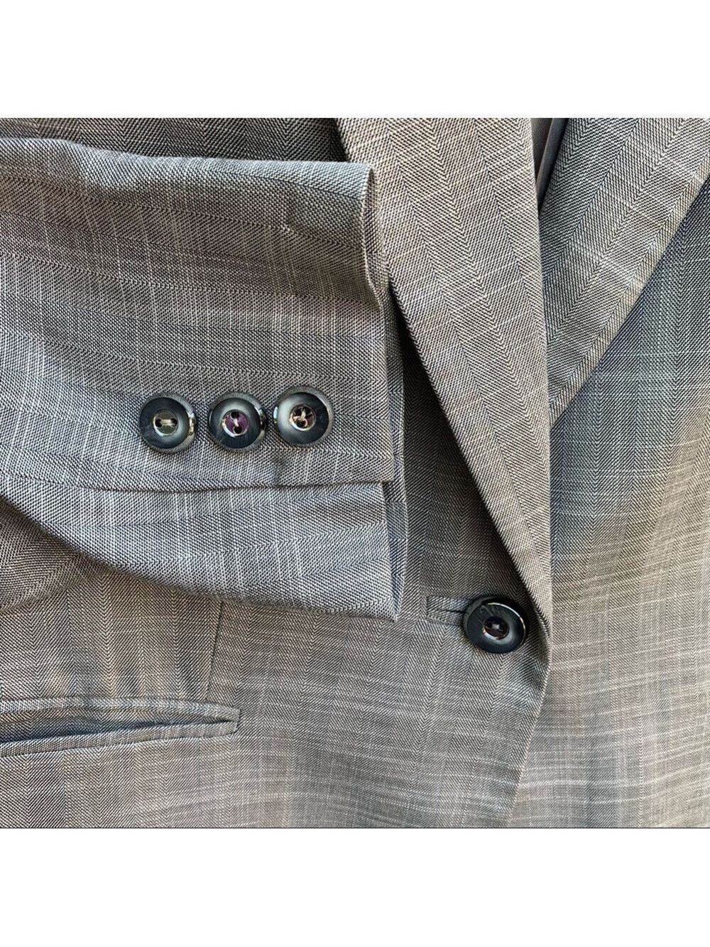 ANTONIO MELANI gray plaid blazer jacket lightweight spring summer neutral fall - Picture 3 of 11